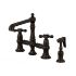 Kingston Brass Kitchen Faucet | English Country | 4-Hole Bridge | Side Spray | Deck Mount