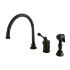 Kingston Brass Kitchen Faucet | Georgian | Gooseneck | Side Spray | Deck Mount