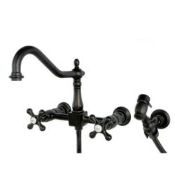 Kingston Brass Kitchen Faucet | Heritage | Side Spray | Wall Mount