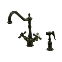 Kingston Brass Kitchen Faucet | Heritage | Side Spray | Deck Mount