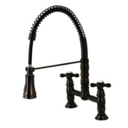 Kingston Brass Kitchen Faucet | Gourmetier Heritage | Two Handle | Deck Mount