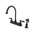 Kingston Brass Kitchen Faucet | Restoration 8" | Centerset | Side Spray | Deck Mount