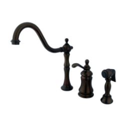 Kingston Brass Kitchen Faucet | Templeton | Single Handle | Side Spray | Deck Mount