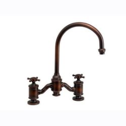 Waterstone Kitchen Faucet | Hampton | Bridge | Cross Handles | Deck Mount
