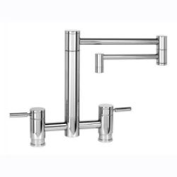 Waterstone Kitchen Faucet | Hunley | Bridge | 18" Articulated Spout | Deck Mount