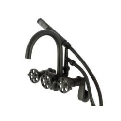 Kingston Brass Belknap Wall Mount Tub Filler Faucet with Hand Shower