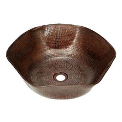 16" Rippled Copper Vessel Sink by SoLuna
