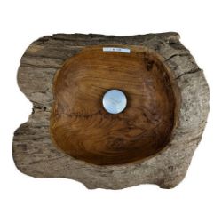 Teak Wood Vessel Sink  |  Free-form  | B128