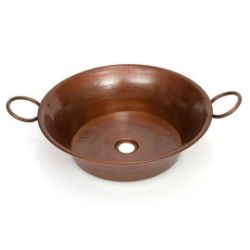 16" Copper Vessel Sink w/Handles by SoLuna