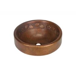 17" Prescenio Copper Vessel Sink - Floral by SoLuna