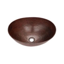 17" Oval Espeso Copper Vessel Sink by SoLuna