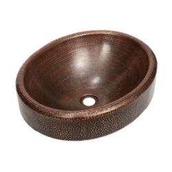18" Oval Prescenio Copper Vessel Sink by SoLuna