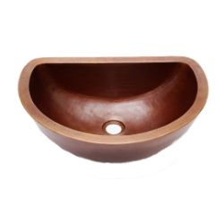 18" D-Shape Copper Vessel Sink by SoLuna
