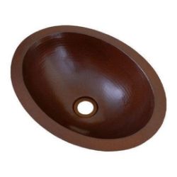 15" Oval Copper Bathroom Sink by SoLuna