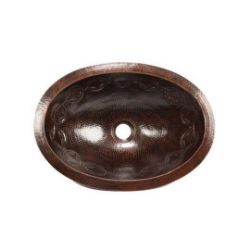 17" Oval Copper Bathroom Sink - Joining Rings by SoLuna