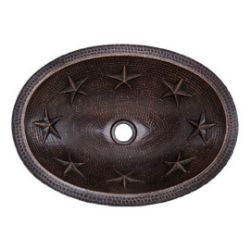 19" Oval Copper Bathroom Sink - Texas Star by SoLuna