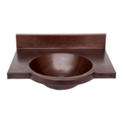 24" Wall-Mount Round Copper Bathroom Sink by SoLuna