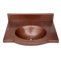 24" Wall-Mount Oval Copper Bathroom Sink by SoLuna