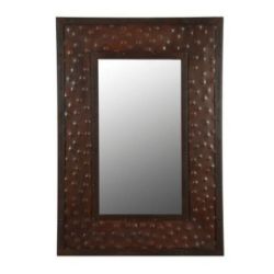Small Rectangular Hammered Metal Mirror