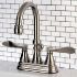NuFrench KS2618DFL Double-Handle 3-Hole Deck Mount 4-Inch Centerset Bathroom Faucet with Brass Pop-Up, Brushed Nickel