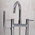 Concord KS8351DL Three-Handle 2-Hole Freestanding Tub Faucet with Hand Shower, Polished Chrome