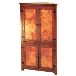 Tall Corner Cabinet with Copper Panels