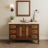 Large Single Sink Wood and Copper Vanity