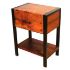 Flat Iron Nightstand with Copper Panels and Iron Legs