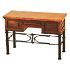 3-Drawer Writing Desk with Wrought Iron Base