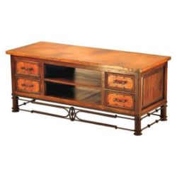 Plasma TV Stand with Copper Panels