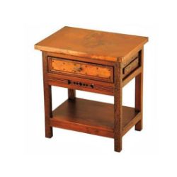 Taos Nightstand with Copper Panels