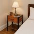 Flat Iron Nightstand with Copper Panels and Iron Legs