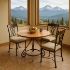 Aztec Round Dining Table with Copper Tabletop