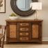 Francisco Copper and Old Wood Buffet - 2 Doors and 4 Drawers