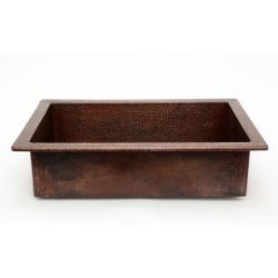 Apron front copper kitchen sink
