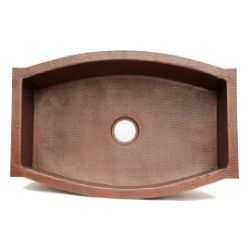Hand hammered copper kitchen sink