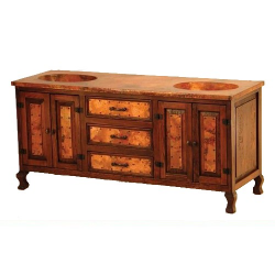 Wood and Copper Vanity