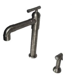 Sonoma Forge Kitchen Faucet | Brut | Elbow Spout | Side Spray | Deck Mount