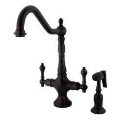Kingston Brass Heritage Single Post Kitchen Faucet with Spray