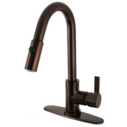 Kingston Brass Continental Single Handle Pull-Down Kitchen Faucet