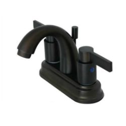 NuvoFusion KB8615NDL Double-Handle 3-Hole Deck Mount 4-Inch Centerset Bathroom Faucet with Pop-Up Drain, Oil Rubbed Bronze
