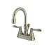 NuFrench KS2618DFL Double-Handle 3-Hole Deck Mount 4-Inch Centerset Bathroom Faucet with Brass Pop-Up, Brushed Nickel