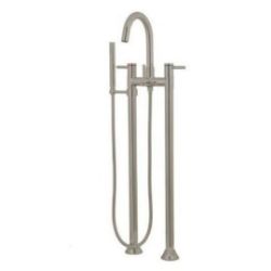 Concord KS8358DL Three-Handle 2-Hole Freestanding Tub Faucet with Hand Shower, Brushed Nickel