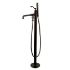 Kingston Brass English Country Freestanding Tub Filler Faucet with Hand Shower - Metal Lever Handle