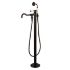 Kingston Brass English Country Single Post Tub Filler Faucet with Hand Shower - Porcelain Lever Handle