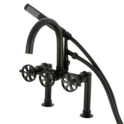 Kingston Brass Belknap Deck Mount Tub Filler Faucet with Hand Shower