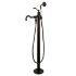 Kingston Brass English Country Freestanding Roman Tub Filler Faucet with Hand Shower - Metal Lever Handle