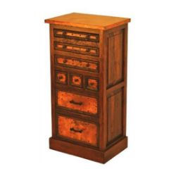 	8-Drawer Tall Dresser with Copper Panels