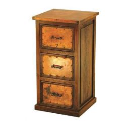 3-Drawer File Cabinet with Copper Panels