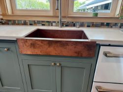 Picture of Beautiful retrofit short apron copper sink